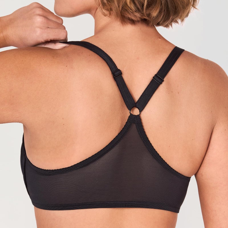 DELIMIRA Women's Front Closure Plus Size Full Coverage Lace Underwire Racerback Bra Black 46DD - Image 4